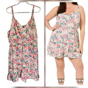 Torrid Georgette Romper Dress Faux Wrap NWT 3/3X 22-24 Women's Plus Sleeveless